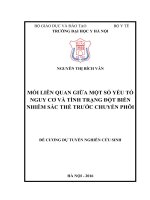 MỐI LIÊN QUAN GIỮA một số yếu tố NGUY cơ và TÌNH TRẠNG đột BIẾN NHIỄM sắc THỂ TRƯỚC CHUYỂN PHÔI 