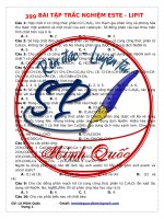 01  399 bài tập TRẮC NGHIỆM ESTE   LIPIT 