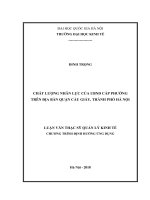 Chất lượng nhân lực của UBND cấp phường trên địa bàn quận Cầu Giấy, thành phố Hà Nội