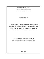 Hoạt động chống buôn lậu và gian lận thương mại của ngành Hải quan trong bối cảnh Việt Nam hội nhập kinh tế quốc tế