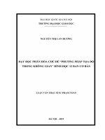 Dạy học phân hóa chủ đề “Phương pháp tọa độ trong không gian” hình học 12 ban cơ bản