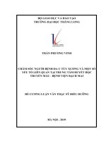CHĂM sóc NGƯỜI BỆNH đa u tủy XƯƠNG và một số yếu tố LIÊN QUAN tại TRUNG tâm HUYẾT học TRUYỀN máu   BỆNH VIỆN BẠCH MAI 