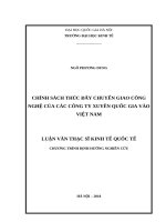 Chính sách thúc đẩy chuyển giao công nghệ của các công ty xuyên quốc gia vào Việt Nam