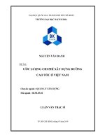 Ước lượng chi phí xây dựng đường cao tốc ở Việt Nam