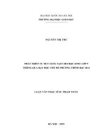 Phát triển tư duy sáng tạo cho học sinh lớp 9 thông qua dạy học chủ đề phương trình bậc hai