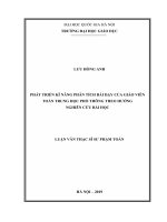 Phát triển kĩ năng phân tích bài dạy của giáo viên Toán Trung học phổ thông theo hướng nghiên cứu bài học