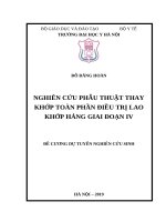 NGHIÊN cứu PHẪU THUẬT THAY KHỚP TOÀN PHẦN điều TRỊ LAO KHỚP HÁNG GIAI ĐOẠN IV 