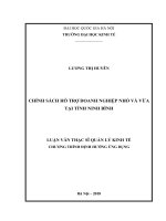 Chính sách hỗ trợ doanh nghiệp nhỏ và vừa tại tỉnh Ninh Bình