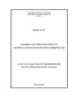 Tạo động lực cho giảng viên của trường cao đẳng kinh tế công nghiệp Hà Nội.