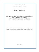 Phát hiện hành vi mua sắm của người dùng và các tác nhân liên quan sử dụng kỹ thuật khai phá dữ liệu