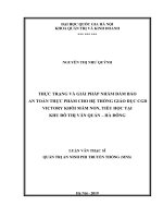 Thực trạng và giải pháp nhằm đảm bảo an toàn thực phẩm cho hệ thống giáo dục CGD Victory khối mầm non, tiểu học tại khu đô thị Văn Quán – Hà Đông