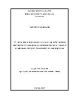 Tổ chức thực hiện pháp luật bảo vệ môi trường đô thị trong bảo đảm an ninh phi truyền thống ở huyện Đan Phượng, thành phố Hà Nội hiện nay