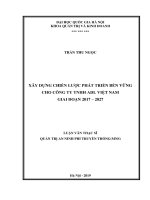 Xây dựng Chiến lược phát triển bền vững cho Công ty TNHH ADL Việt Nam giai đoạn 2017 2027.