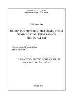 Nghiên cứu phát triển một số giải thuật nâng cao chất  lượng tạo ảnh siêu âm cắt  lớp