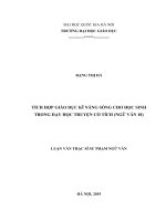 Tích hợp giáo dục kĩ năng sống cho học sinh trong dạy học truyện cổ tích (Ngữ văn 10)