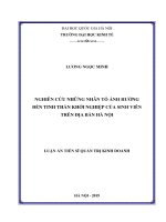 Nghiên cứu những nhân tố ảnh hưởng tới tinh thần khởi nghiệp của sinh viên trên địa bàn Hà Nội