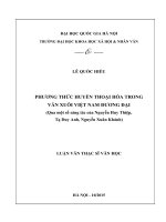 Phương thức huyền thoại hóa trong văn xuôi Việt Nam đương đại (qua một số sáng tác của Nguyễn Huy Thiệp, Tạ Duy Anh, Nguyễn Xuân Khánh)