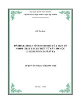 Đánh giá hoạt tính sinh học của một số nhóm chất tách chiết từ cây Tô mộc (Caesanpinia sapan L.)