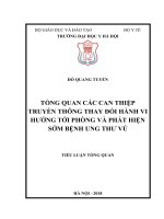 Đánh giá hiệu quả truyền thông về phòng và phát hiện sớm bệnh ung thư vú ở một số doanh nghiệp tại hà nội và thành phố hồ chí minh 