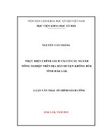 THỰC HIỆN CHÍNH SÁCH tái cơ cấu NGÀNH NÔNG NGHIỆP TRÊN địa bàn HUYỆN KRÔNG búk TỈNH đắk lắk