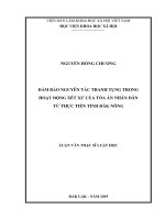 ĐẢM bảo NGUYÊN tắc TRANH TỤNG TRONG HOẠT ĐỘNG xét xử của tòa án NHÂN dân từ THỰC TIỄN TỈNH đăk NÔNG