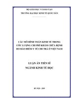 Các mô hình toán kinh tế trong ước lượng chi phí khám chữa bệnh do bảo hiểm y tế chi trả ở Việt Nam