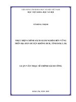 THỰC HIỆN CHÍNH SÁCH GIẢM NGHÈO BỀN VỮNG TRÊN ĐỊA BÀN HUYỆN KRÔNG BUK, TỈNH ĐẮK LẮK