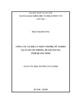 Công tác xã hội cá nhân với phụ nữ nghèo tại xã Quảng Phong, huyện Hải Hà, tỉnh Quảng Ninh