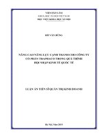 Nâng cao năng lực cạnh tranh cho Công ty Cổ phần Traphaco trong quá trình hội nhập kinh tế quốc tế