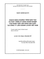 Hoạch định chương trình đào tạo và phát triển kỹ năng nghề nghiệp cho nhân viên vận hành sản xuất tại công ty liên doanh lever việt nam 
