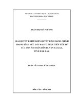 GIẢI QUYẾT KHIẾU KIỆN QUYẾT ĐỊNH HÀNH CHÍNH TRONG LĨNH VỰC ĐẤT ĐAI TỪ THỰC TIỄN XÉT XỬ CỦA TÒA ÁN NHÂN DÂN HUYỆN EA KAR, TỈNH ĐĂK LĂK