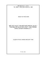 Một số thuật toán metaheuristic giải bài toán bao phủ diện tích và đối tượng trong mạng cảm biến không dây 