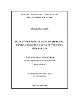 QUẢN LÝ NHÀ NƯỚC VỀ ĐÀO TẠO, BỒI DƯỠNG CÁN BỘ, CÔNG CHỨC CẤP XÃ TỪ THỰC TIỄN TỈNH ĐẮK LẮK