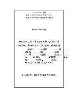 Pháp luật về hợp tác quốc tế trong lĩnh vực tố tụng hình sự ở việt nam hiện nay