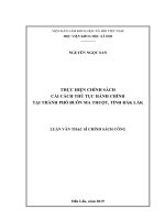 THỰC HIỆN CHÍNH SÁCH cải CÁCH THỦ tục HÀNH CHÍNH tại THÀNH PHỐ BUÔN MA THUỘT, TỈNH đắk lắk