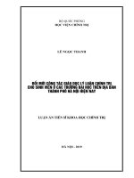 Đổi mới công tác giáo dục lý luận chính trị cho sinh viên ở các trường đại học trên địa bàn thành phố hà nội hiện nay 