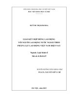Giao kết hợp đồng lao động với người lao động nước ngoài theo pháp luật lao động việt nam hiện nay