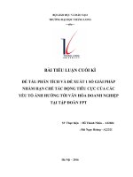 Phân tích và đề xuất giải pháp nhằm hạn chế tiêu cực từ các yếu tố ảnh hưởng tới văn hóa doanh nghiệp của tập đoàn FPT