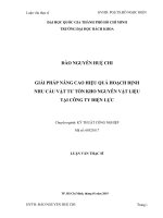 Giải pháp nâng cao hiệu quả hoạch định nhu cầu vật tư tồn kho nguyên liệu tại công ty điện lực