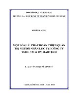 Một số giải pháp hoàn thiện quản trị nguồn nhân lực tại công ty TNHH 