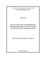 QUẢN lý NHÀ nước về CHI PHÍ KHÁM, CHỮA BỆNH bảo HIỂM y tế TRÊN địa bàn HUYỆN tây GIANG, TỈNH QUẢNG NAM 