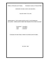 Phẩm chất nghề nghiệp nhà báo việt nam hiện nay  tiếp cận từ quan điểm tư tưởng hồ chí minh tt tiếng anh 
