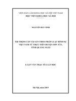 Tội Trộm cắp tài sản theo pháp luật hình sự Việt Nam từ thực tiễn huyện Sơn Tây, tỉnh Quảng Ngãi