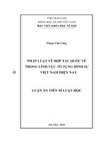 Pháp luật về hợp tác quốc tế trong lĩnh vực tố tụng hình sự ở việt nam hiện nay 