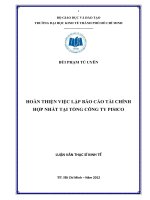 Hoàn thiện việc lập báo cáo tài chính hợp nhất tại tổng công ty pisico 
