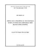 Phòng ngừa tình hình các tội xâm phạm sở hữu có tính chiếm đoạt trên địa bàn tỉnh lâm đồng 