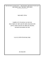 Nghiên cứu ứng dụng các bài tập nhằm phát triển sức bền chuyên môn cho sinh viên lớp tự chọn chuyên sâu bóng đá trường đại học bách khoa hà nội 
