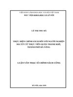 Thực hiện chính sách đối với người nghiện ma túy từ thực tiễn quận thanh khê, thành phố đà nẵng 