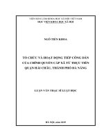 Tổ chức và hoạt động tiếp công dân của chính quyền cấp xã từ thực tiễn quận hải châu, thành phố đà nẵng