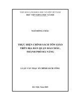 Thực hiện chính sách tôn giáo trên địa bàn quận Hải Châu, thành phố Đà Nẵng